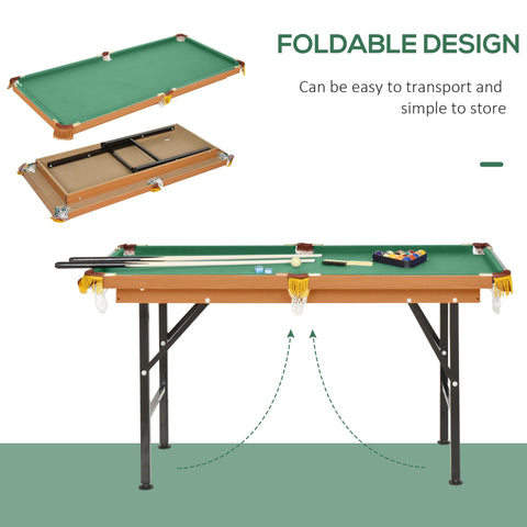 55-Inch Portable Folding Billiards Pool Table with Accessories