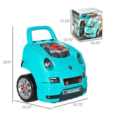 61-Piece Kids Truck Engine Toy Car Service Playset