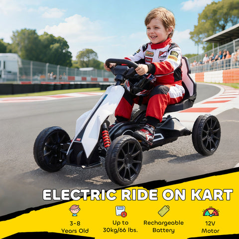 12V Electric Go Kart for Kids with Adjustable Speed