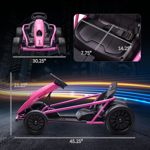 24V Electric Drift Ride-On Go Kart with 2 Speeds