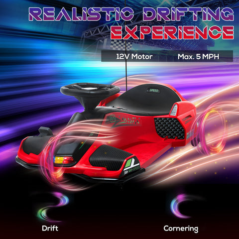 12V Electric Drifting Go-Kart with Music and Lights
