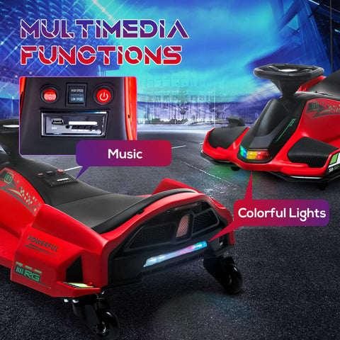 12V Electric Drifting Go-Kart with Music and Lights