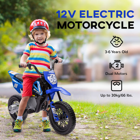 12V Kids Electric Motorcycle Ride-On Toy with Training Wheels