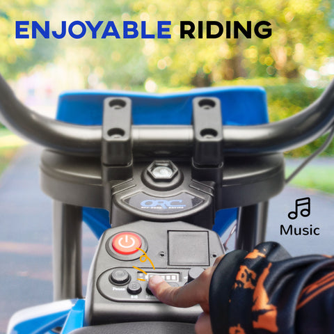 12V Kids Electric Motorcycle Ride-On Toy with Training Wheels