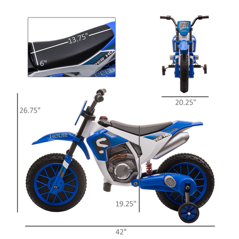 12V Kids Ride-On Motorcycle with Training Wheels | Electric Toy Bike