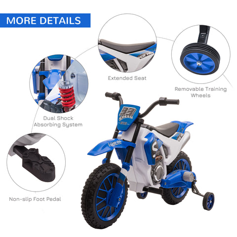12V Kids Ride-On Motorcycle with Training Wheels | Electric Toy Bike