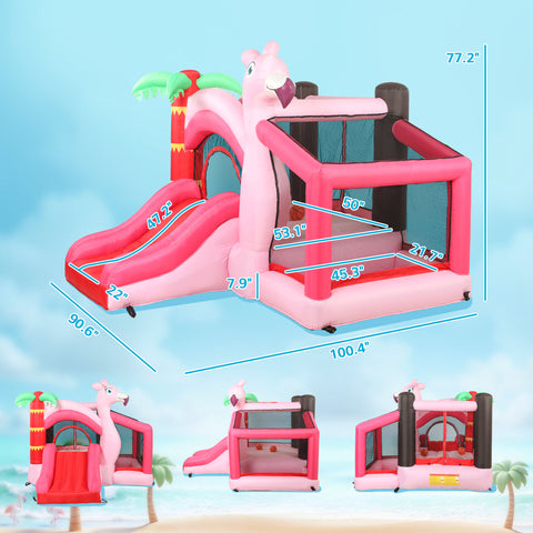 Inflatable Bounce House with Ball Pit and Basketball Hoop