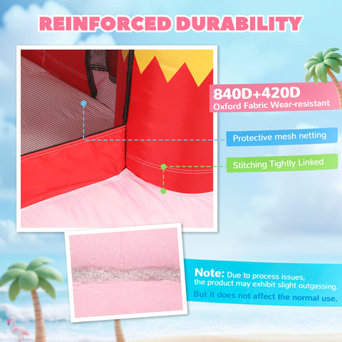Inflatable Bounce House with Ball Pit and Basketball Hoop