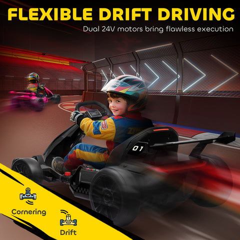 24V 7.5 MPH Electric Go-Kart with Adjustable Seat