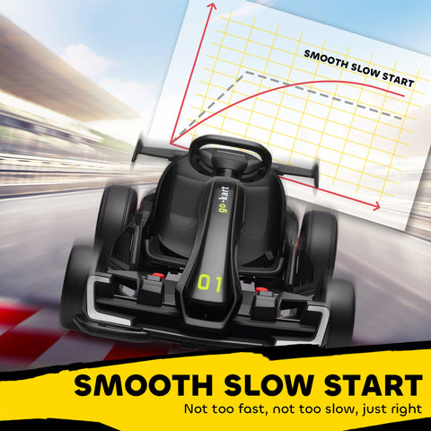 24V 7.5 MPH Electric Go-Kart with Adjustable Seat