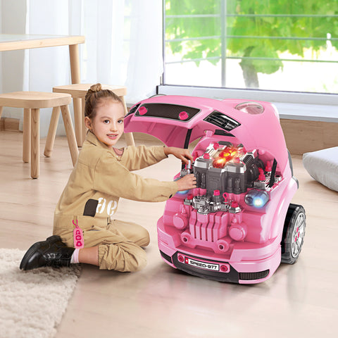 61-Piece Kids Truck Engine Toy Car Service Play Set