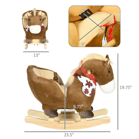 Baby Plush Animal Rocking Horse with Sound and Pedals