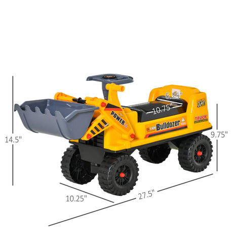 Kids Bulldozer Ride-On Toy with Controllable Digging Bucket