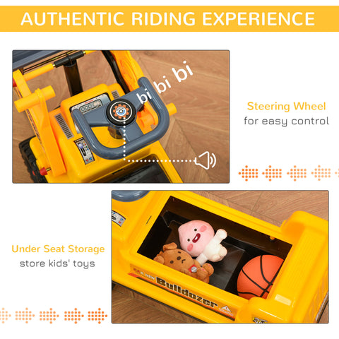 Kids Bulldozer Ride-On Toy with Controllable Digging Bucket