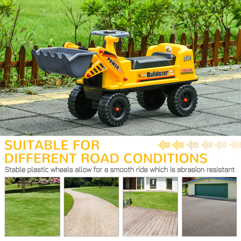 Kids Bulldozer Ride-On Toy with Controllable Digging Bucket