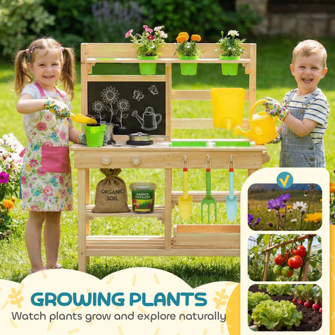 Kids Mud Kitchen Outdoor Wooden Play Kitchen Set