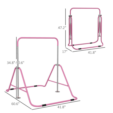 Adjustable Folding Gymnastics Bar for Kids
