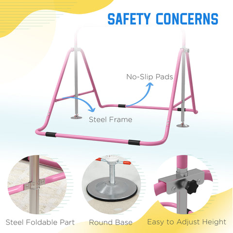 Adjustable Folding Gymnastics Bar for Kids