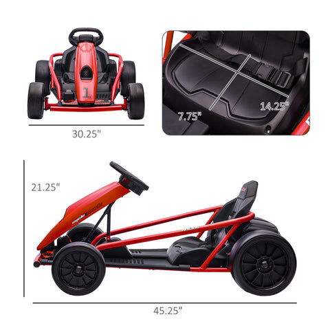 24V Electric Drift Go Kart for Kids Aged 8-12