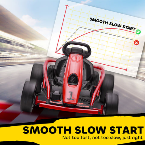 24V Electric Drift Go Kart for Kids Aged 8-12