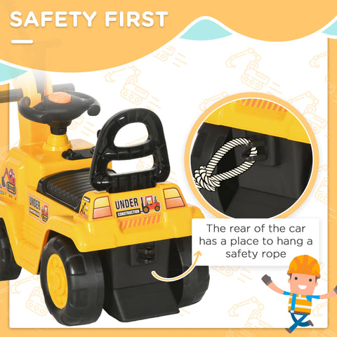 2-in-1 Kids Ride-On Excavator Digger and Pull Cart