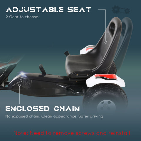 Kids Pedal Go Kart with Adjustable Seat and Handbrake
