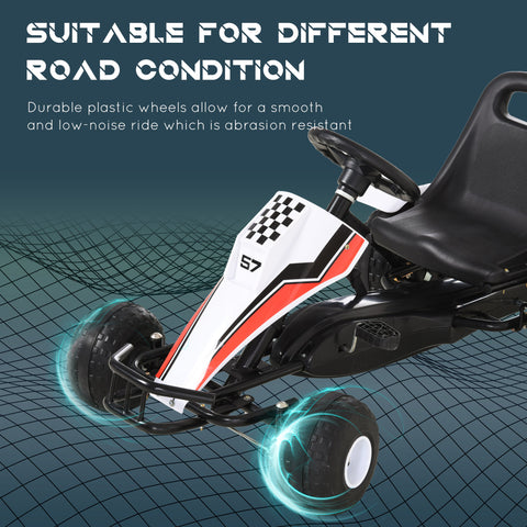 Kids Pedal Go Kart with Adjustable Seat and Handbrake