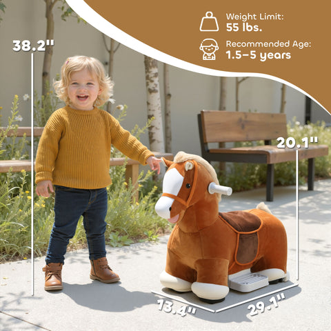 6V Battery Powered Ride on Plush Horse Toy