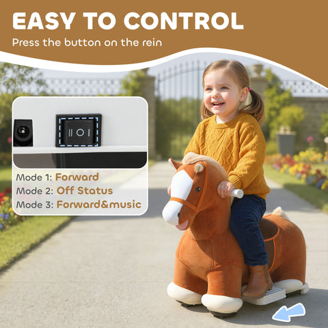 6V Battery Powered Ride on Plush Horse Toy