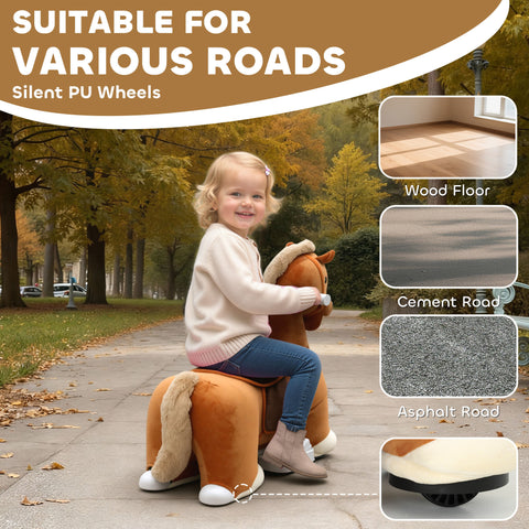 6V Battery Powered Ride on Plush Horse Toy