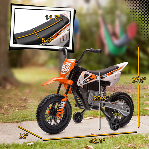 12V Kids Electric Ride-on Motorcycle with Training Wheels
