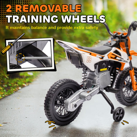 12V Kids Electric Ride-on Motorcycle with Training Wheels