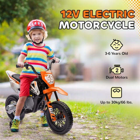 12V Kids Electric Ride-on Motorcycle with Training Wheels