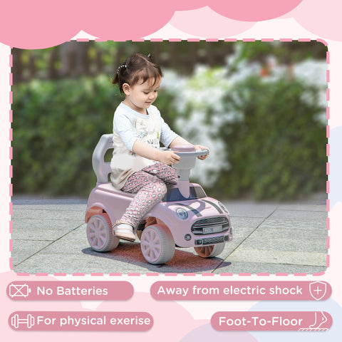 Foot-to-Floor Toddler Ride-On Sliding Car with Horn