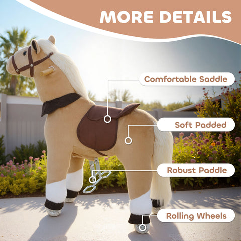 Plush Walking Ride-On Pony Horse with Wheels