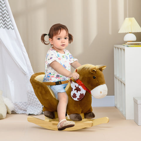 Baby Plush Animal Rocking Horse with Sound and Pedals