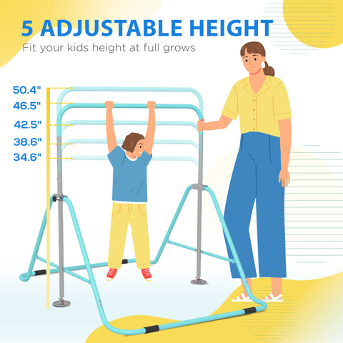 Folding Gymnastics Bar for Kids with Adjustable Height
