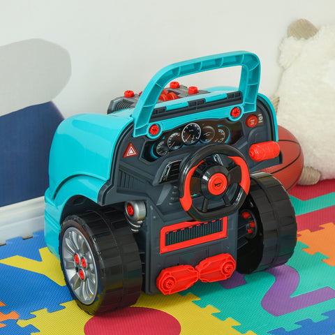 61-Piece Kids Truck Engine Toy Car Service Playset