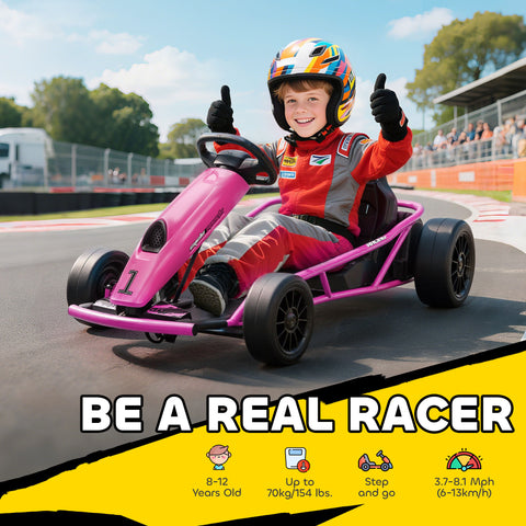 24V Electric Drift Ride-On Go Kart with 2 Speeds