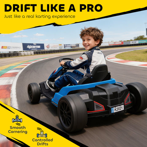 24V Electric Go Kart with Dual Motors and Adjustable Seat