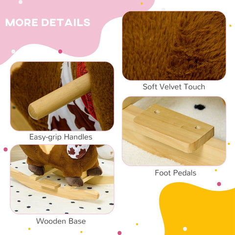 Baby Plush Animal Rocking Horse with Sound and Pedals