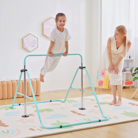 Folding Gymnastics Bar for Kids with Adjustable Height
