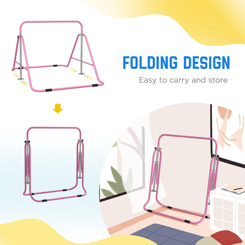 Adjustable Folding Gymnastics Bar for Kids