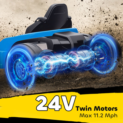 24V Electric Go Kart with Dual Motors and Adjustable Seat