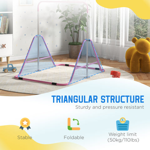 Adjustable Folding Gymnastics Bar for Kids
