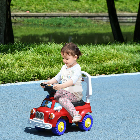 Toddler Ride-On Fire Truck with Music and Lights