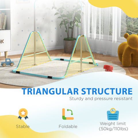 Folding Gymnastics Bar for Kids with Adjustable Height