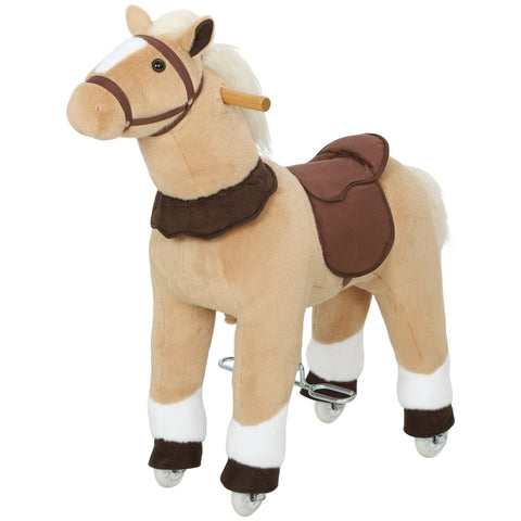 Plush Walking Ride-On Pony Horse with Wheels
