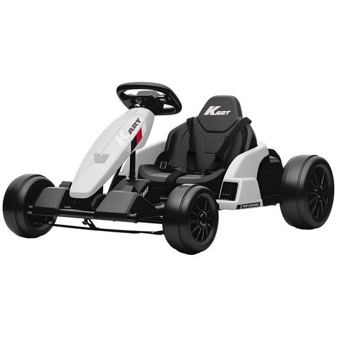 24V Electric Go Kart with Dual 150W Motors, Adjustable Seat & 11.2MPH High Speed