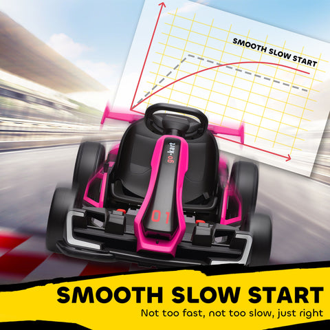 24V 7.5 MPH Electric Go Kart with Adjustable Seat
